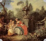LANCRET, Nicolas Lady and Gentleman with two Girls and a Servant oil painting reproduction